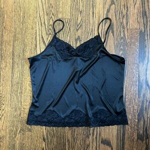 Metrostyle Black Satin Camisole